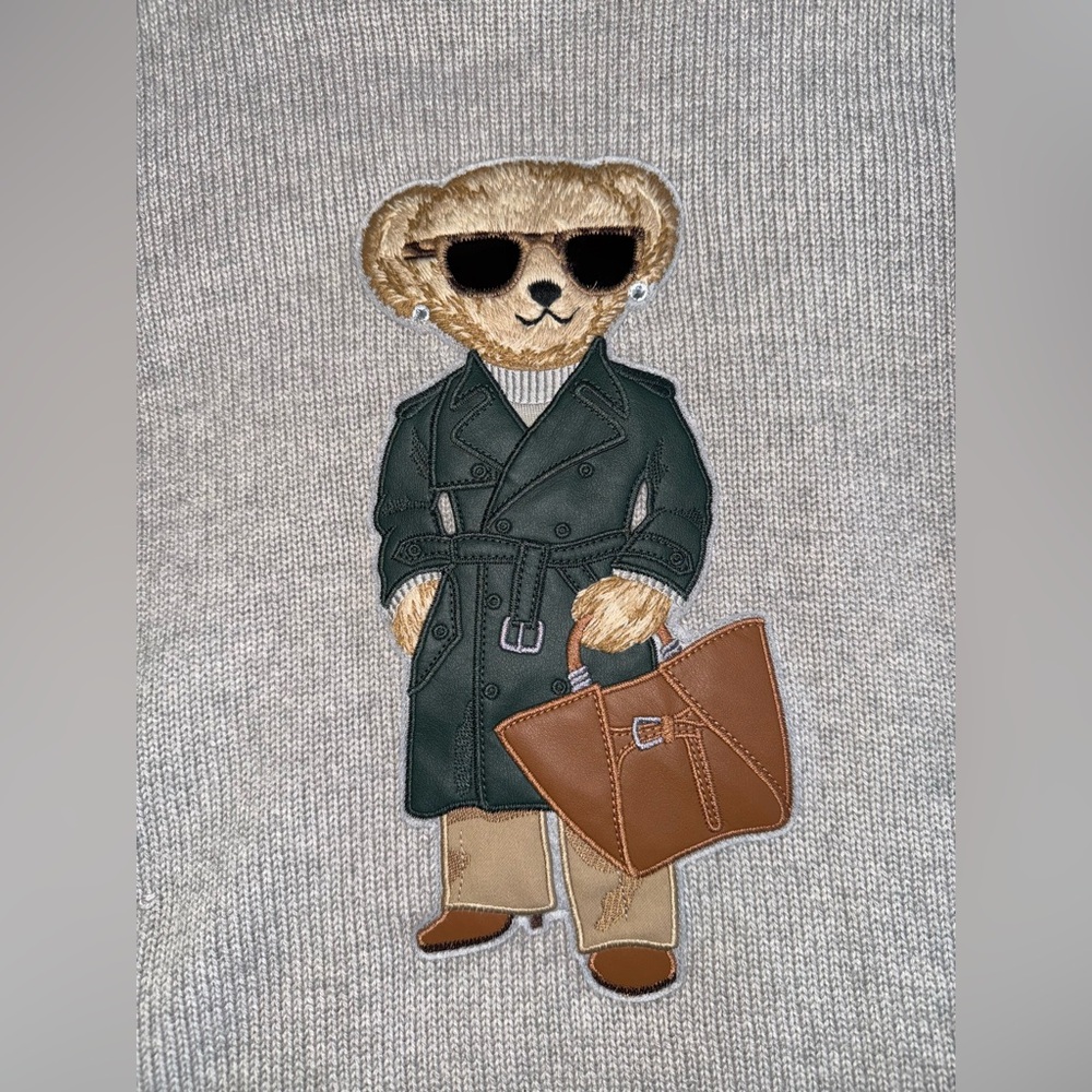 RALPH LAUREN COLLECTION RACING GREEN TRENCH POLO BEAR CASHMERE SWEATER - Picture 13 of 17